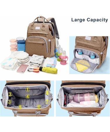 SndMor Wrap Bag Backpack - Multifunctional Diaper Bag with Bed Function & Stroller Hook | Ideal for Moms & Dads | Khaki - Buy Online on GoSupps.com