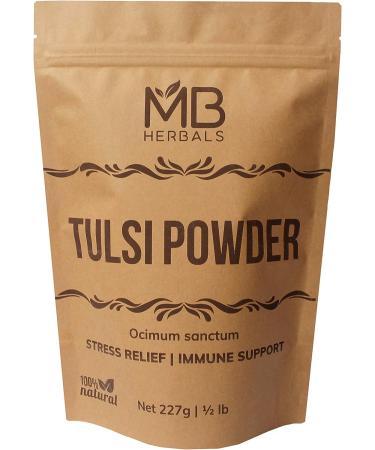 MB Herbals Organic Tulsi Powder 8 oz - USDA Certified | Premium Quality Ocimum Sanctum Tulasi for Tea | 0.5 lb (227g) Diet Supplement - Buy Online on GoSupps.com
