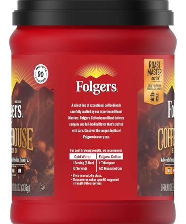 Folgers Coffeehouse Blend Medium Dark Ground Coffee 306g Tub - Buy Online on GoSupps.com