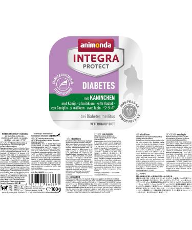 Animonda Integra Protect Diabetes Cat Wet Food - 16 x 100g Packs for Diabetes Mellitus - Premium Rabbit Diet Katzenfutter - Buy Online on GoSupps.com