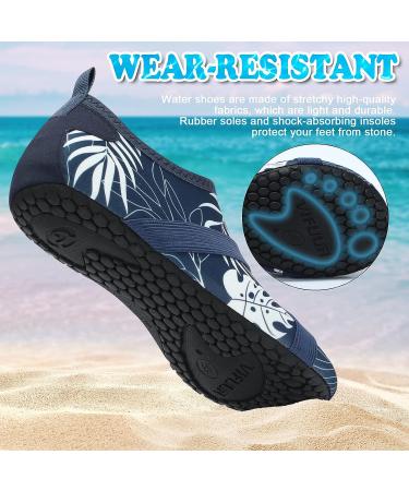 VIFUUR Water Shoes for Women and Men - Blue Leaf | Quick Dry Aqua Socks for Beach, Swim, Yoga, Outdoor Sports - Buy Online on GoSupps.com