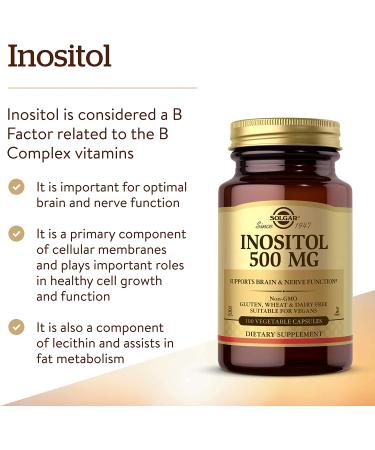 Inositol 500mg Solgar 100 VCaps - Natural Mood and Hormone Support - Buy Online on GoSupps.com