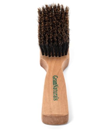 GranNaturals Mens Boar Bristle Hair Brush - Natural Wooden Club Style Wave Brush for Men - Styling Beard Hairbrush for Fine  Thin or Thick Hair