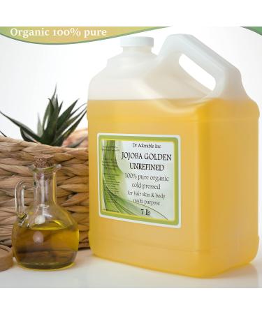 Dr Adorable 7 lb Jojoba Oil - 100% Pure Natural Unrefined Organic Cold Pressed for Skin & Hair - International Shipping Available - Buy Online on GoSupps.com