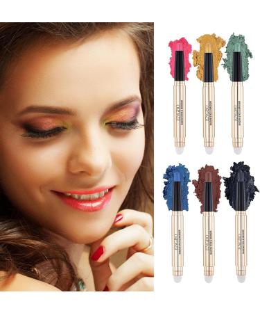 Eye Shadow Sticks - 6 Colors Makeup Eyeshadow Pencil Crayon Waterproof Long Lasting Cream Eye Shadow Pencil Makeup Eye Shadow Highlighter Stick for Women Girls Pochy C(13# 18#) - Buy Online on GoSupps.com
