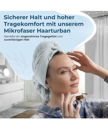 Eponox Premium Microfiber Hair Towel - Quick-Drying Soft & Elastic Band for Long Hair | Waffle Design in Light Blue - Buy Online on GoSupps.com