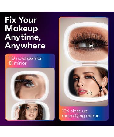 Attrattiva Portable LED Makeup Mirror - 1x Lighted Mirror and 10x Magnifying Hand Mirror for On-the-Go Beauty Fixes - Buy Online on GoSupps.com