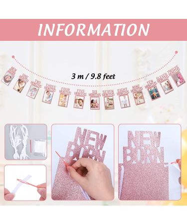 Whaline 1st Birthday Baby Photo Banner for Newborn to 12 Months  Monthly Milestone Photograph Bunting Garland  First Birthday Celebration Decoration (Rose Gold) - Buy Online on GoSupps.com