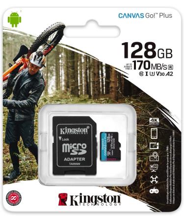 Kingston 128GB microSDXC Canvas Go Plus Memory Card | 170MB/s Read Speed | UHS-I, C10, U3, V30, A2/A1 | Includes Adapter | Fast 128GB microSD Card - Buy Online on GoSupps.com