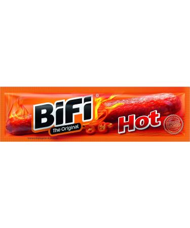 Bifi Hot Spicy Salami Sticks - Pack of 40 (40 x 20g) - Air-Dried Sausage Snack for On-The-Go Office or Sports - Packed with Pepper Chilli & Garlic - Buy Online on GoSupps.com