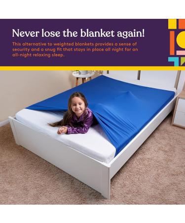 Special Supplies Sensory Bed Sheet for Kids - Compression Alternative to Weighted Blankets - Breathable & Stretchy - Cool Comfortable Sleeping Bedding - Blue Twin - Buy Online on GoSupps.com