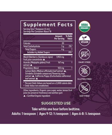 Gaia Herbs Black Elderberry NightTime Syrup 5.4 fl oz - Natural Sleep Aid & Immune Support - Buy Online on GoSupps.com