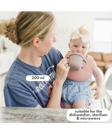 Bubba Bear Baby Cup with Straw | Weighted Sippy Cup for Babies | Non-Spill Bottle for Toddlers | Easy Toddler Drinking Water Bottle in Dusty Pink - Buy Online on GoSupps.com