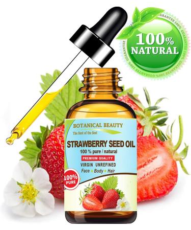 Botanical Beauty STRAWBERRY SEED OIL. 100% Pure Natural Virgin Unrefined Cold Pressed Carrier Oil 1 Fl Oz- 30 ml. for FACE SKIN BODY DAMAGED HAIR NAILS. Rich in Omega-3 Vitamin C Vitamin E - Buy Online on GoSupps.com