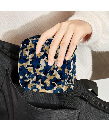 Blue Khaki Camo Sanitary Napkin Storage Bag | Portable Period Kit Pad Pouch for Women & Teens - Color 4 - Buy Online on GoSupps.com