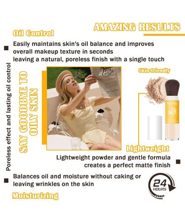 Buy SPF 50++ Mineral Sunscreen Setting Powder | Lightweight Matte Translucent Face Powder with Brush | Oil Control & Breathable Concealer - International Shipping Available - Buy Online on GoSupps.com