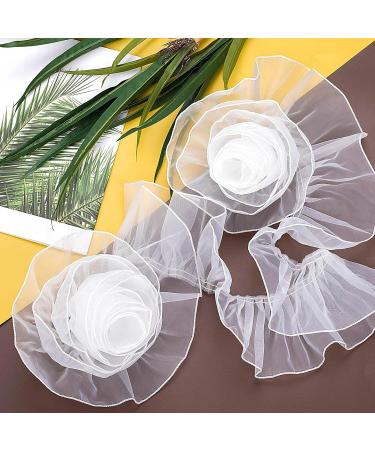 ANCIRS 3 Yards Organza Ruffled Lace Trim for Dress Decoration - White - Buy Online on GoSupps.com