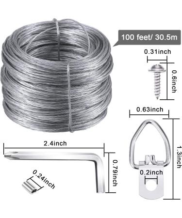 Picture Hanging Kit  Listenman D Ring Picture Hangers with Screws  Picture Hanging Wire(100 Feet) and Aluminum Sleeves  Supports up to 30 lb  Included Screwdriver - Buy Online on GoSupps.com