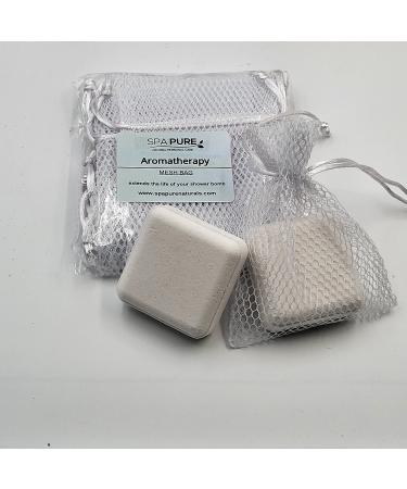 Spa Pure Aromatherapy Shower Bag: Shower Bomb/Steamer Mesh Bag  4x5 inches  Extends The Life of Your Shower (10 Count) Pack of 1 (White)