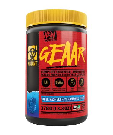 MUTANT GEAAR | 9.4g EAA Powder + Arginine 7g BCAAs 4g Leucine - 30 Servings - 378g - Blue Raspberry Blue Raspberry 378 g