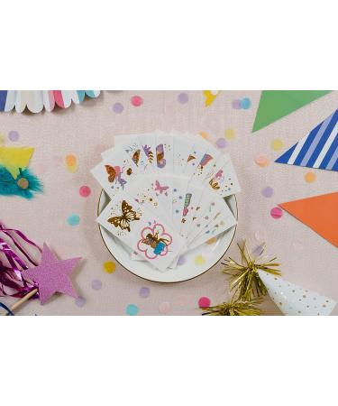 PapaKit Butterflies & Fairies 36 Temporary Fake Tattoo Set - Non-Toxic, Safe Removable | Ideal Kids Party Favor Gift - Buy Online on GoSupps.com