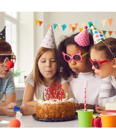 1 Pack 13 Official Teenager Cake Topper Red Glitter Number 13 Cheers to 13 Cake Topper 13th Birthday Cake Pick Decorations for Teen 13th Birthday Party Decorations Supplies - Buy Online on GoSupps.com