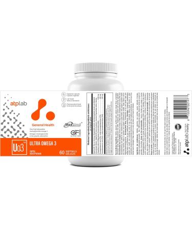 ATP LAB - Ultra Omega 3 60 Softgels - Very High Absorption Monoglyceride Omega-3 Fatty Acid Supplements - MaxSimil Fish Oil Omega 3 Supplements to Lower Cholesterol - Cardiovascular Health - Buy Online on GoSupps.com