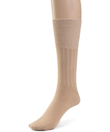 Silky Toes Cotton Diabetic Socks for Men 3-Pack Big Sizes 10-13 Black/Grey/Tan - Buy Online on GoSupps.com