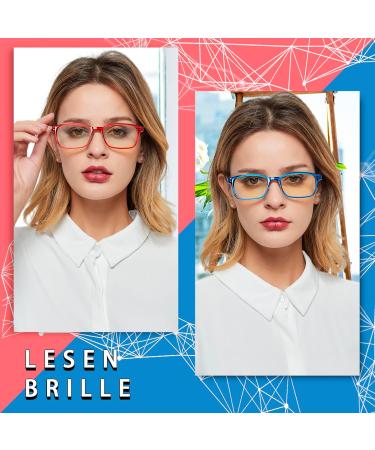 Cojwis Reading Glasses 2 Pack - Blue Light Blocking Anti-Dizzy Spring Hinge Glasses for Men & Women (1 Red 1 Blue 1.50x) - Buy Online on GoSupps.com