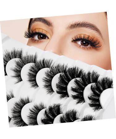 minkissy 7 Pairs Eyelashes Fake Lashes Full False Lashes Natural Look Wispy Strip Lashes 3d Faux Lashes Manga Lashes Cluster Fluffy Spiky Lashes Clear Lash Band Miss Bulk Set Fiber
