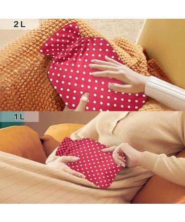Soft Red & White Dotted Hot Water Bottle with Cover | Winter Warmth for Hands Neck & Shoulders - Shop Internationally! - Buy Online on GoSupps.com
