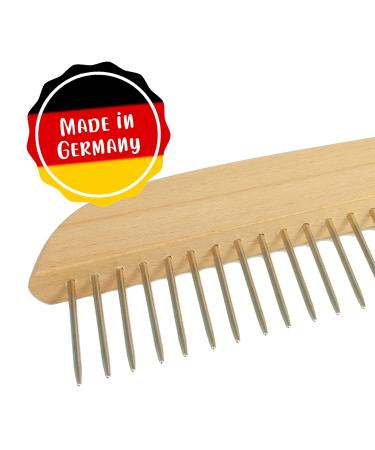 GWS Broom Comb Dog Comb - Sturdy Beech Wood Fur Brush with Hanging Eyelet | Set of 4 - Ideal for Grooming & Care - Buy Online on GoSupps.com