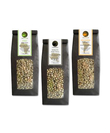 Raw coffee - Green coffee Kenya India Brazil (green coffee beans economy pack 3x500g) - Buy Online on GoSupps.com