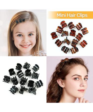 Hanyousheng Mini Claw Clips 30pcs - Non slip Small Hair Claw Clips for Girls and Women - Black and Brown - Includes Storage Bags - 30 Count - Buy Online on GoSupps.com