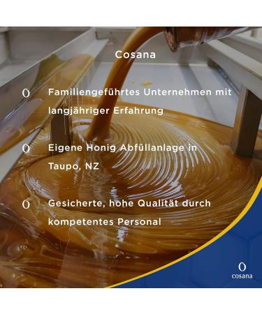 Cosana Miel de Manuka 850 MGO + 250 g 100% Pur en bocal en verre Conditionn scell et certifi en Nouvelle-Z lande - Buy Online on GoSupps.com
