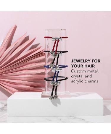 Pulleez Silver Knot Ponytail Holder - Non-Slip Black Hair Tie for Thick & Thin Hair - Adjustable Hair Jewelry for No Breakage - 1pc - Buy Online on GoSupps.com