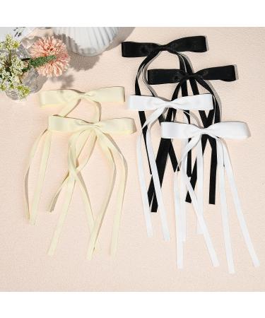6PCS Hair Bows for Women and Girls - Hair Clip Accessories in Black, Beige, and White - Buy Online on GoSupps.com