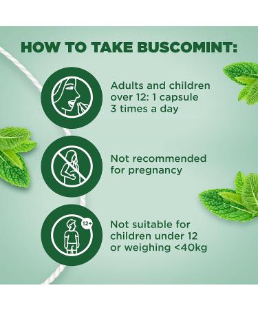 Buscomint Peppermint Oil Soft Gel Capsules 0.2ml - 24 Count - IBS Multi Symptom Treatment - Natural Ingredients - Preservative Free - Buy Online on GoSupps.com