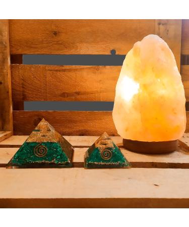 Lamare Orgonite Pyramid with Malachite | Energy Compensation & Protection | Calm Well-being Balance & Harmonization | Positive Energy Flow (76mm) - Buy Online on GoSupps.com