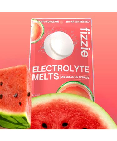 Nutri Chews Fizzie Electrolyte Tablets - 4X Faster Absorption - No Water Needed - Rapid Hydration for Runners Travel & Hangovers - Melts in Mouth - Watermelon 6 Pack (60 Count) - Buy Online on GoSupps.com