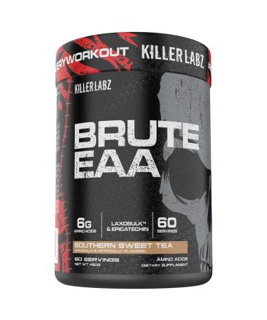 KILLER LABZ Brute EAA Branched Chain & Essential Amino Acids | 6g of Aminos to Accelerate Recovery and Lean Mass Gains 60 Servings (Southern Sweet Tea)