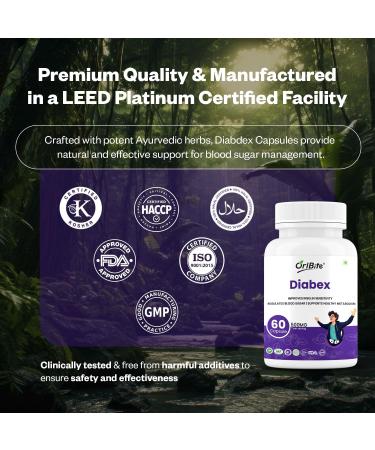 ORIBITE Diabex Herbal Wellness & Metabolism Support Supplement Natural Blend with Gymnema Bitter Melon & Fenugreek Helps Maintain Energy Balance & Vitality 60 Capsules Non-GMO - Buy Online on GoSupps.com
