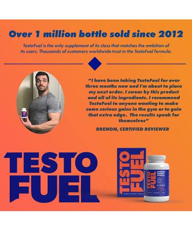 TestoFuel 120 T-Booster Pills for Men - 100% Natural Ingredients - Premium US-Made Supplement - Buy Online on GoSupps.com