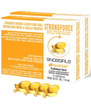 STRONGFORCE Salon Vegan Hair Oil for Strength Repair Split End Seal & Length Protection (30 Capsules)