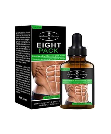 AICHUN BEAUTY Eight Pack Abdominal Essential Oil For Men Strong Waist Manly Torso Smooth Lines Press Fitness Belly Burning Muscle Fat Remove Renews Skin Weight Loss Slimming Cream 30ml