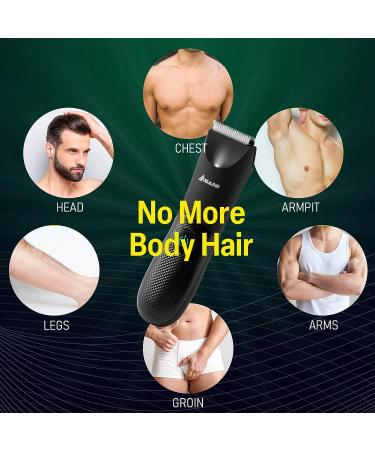Upkeeper Men's Body Hair Trimmer - Ceramic Blade, LED Light, Rechargeable, Waterproof - Groin Hair Trimmer for Wet/Dry Shaving - Buy Online on GoSupps.com