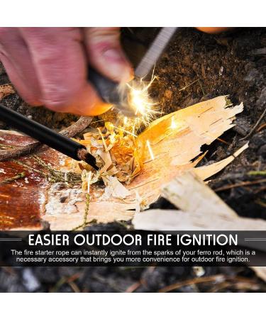 10 Pcs Waterproof Fire Starter Rope with Aluminum Sleeve - Survival Accessories for Camping, Hiking, and Outdoor Adventures - Buy Online on GoSupps.com