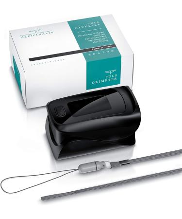 Medicinalis Finger Pulse Oximeter - Accurate SPO2 Heart Rate & PI Measurement | Pain-Free Application in Black - Ship Internationally - Buy Online on GoSupps.com