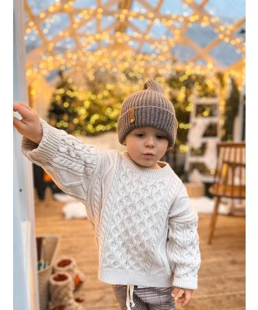 Volunboy Baby Knit Sweater in Off-White | Oversized Blouse Pullover for Boys and Girls | 12-18 Months - Buy Online on GoSupps.com