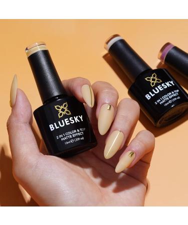 Bluesky 2 in 1 Matte Colour & Top Gel Nail Polish 10ml Apricot - LBM04 Matte Finish No Top Coat Needed Nude Gel Nail Polish for 21 Day Manicure Requires Curing Under LED UV Nail Lamp - Buy Online on GoSupps.com